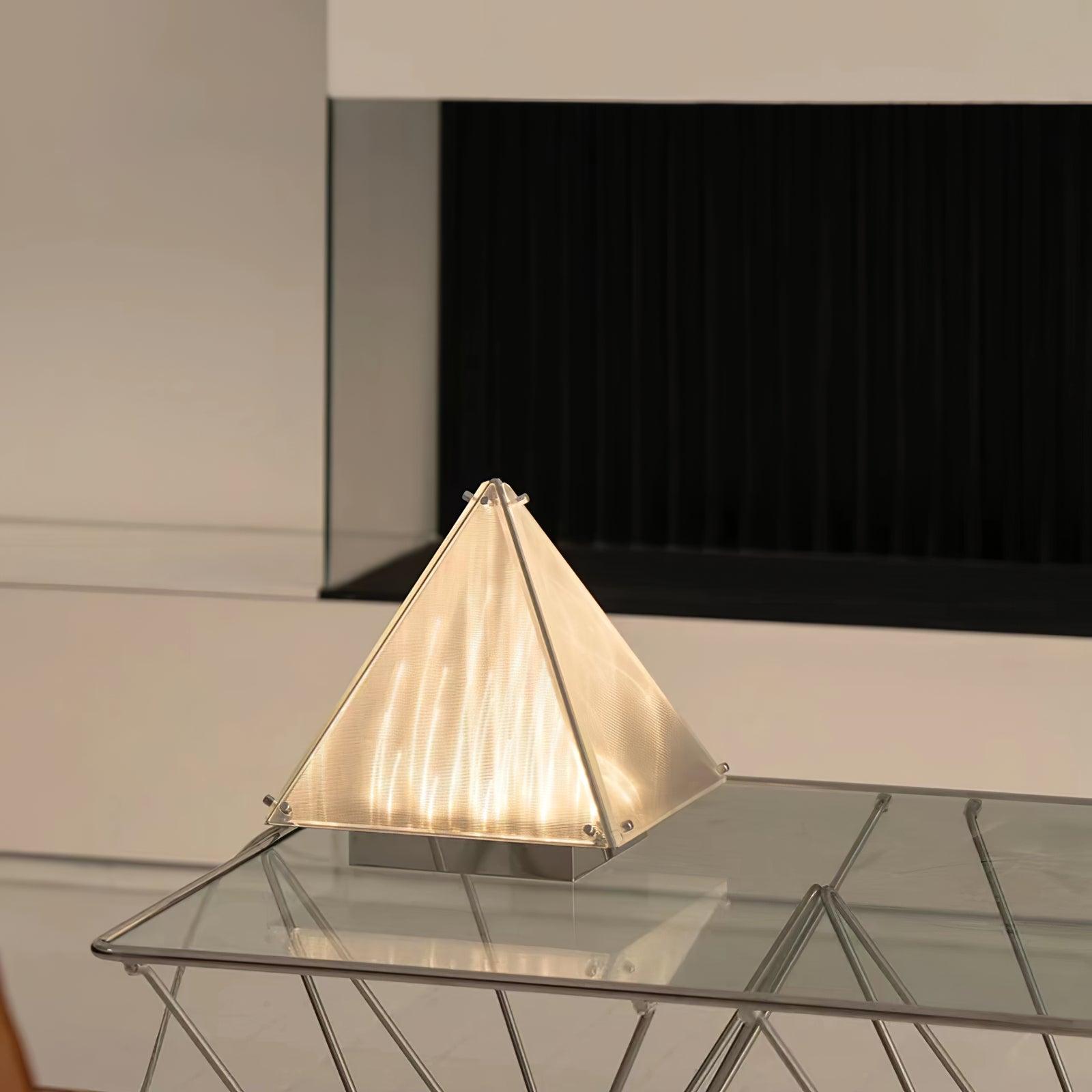 Modern Architectural Patterned Glass LED Table Lamp Chrome Finish Bedside Desk Light