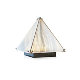 Modern Architectural Patterned Glass LED Table Lamp Chrome Finish Bedside Desk Light