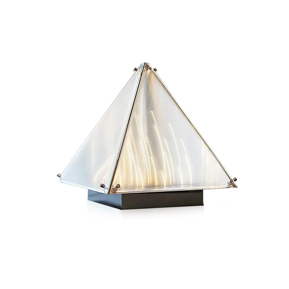 Modern Architectural Patterned Glass LED Table Lamp Chrome Finish Bedside Desk Light