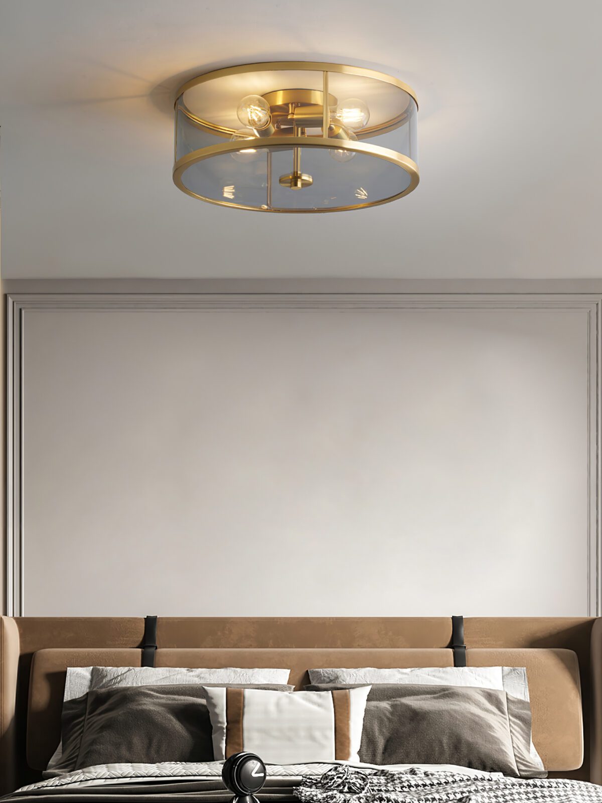 franklin-industrial-brass-and-glass-flush-mount-ceiling-light-for-entryways-and-dining-rooms