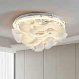 Modern French Petal LED Flush Mount Ceiling Light with Glass Shade