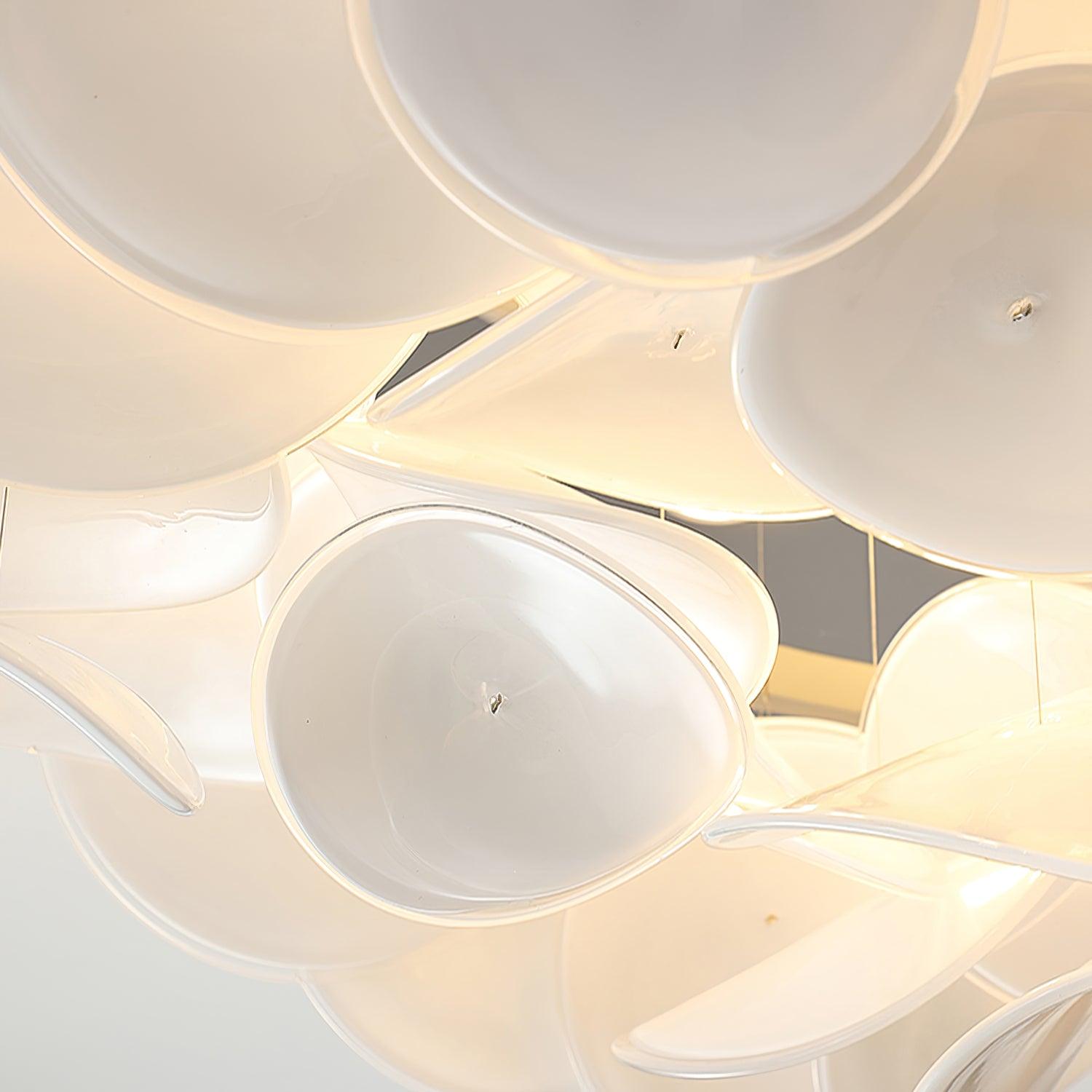 Modern French Petal LED Flush Mount Ceiling Light with Glass Shade