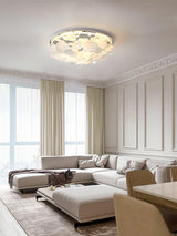 Modern French Petal LED Flush Mount Ceiling Light with Glass Shade