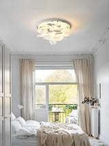 Modern French Petal LED Flush Mount Ceiling Light with Glass Shade