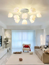 elegant-floral-rose-ceiling-light-fixture-for-romantic-bedroom-decor-white-and-green-finishes