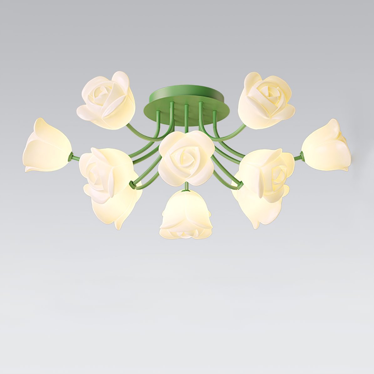 elegant-floral-rose-ceiling-light-fixture-for-romantic-bedroom-decor-white-and-green-finishes