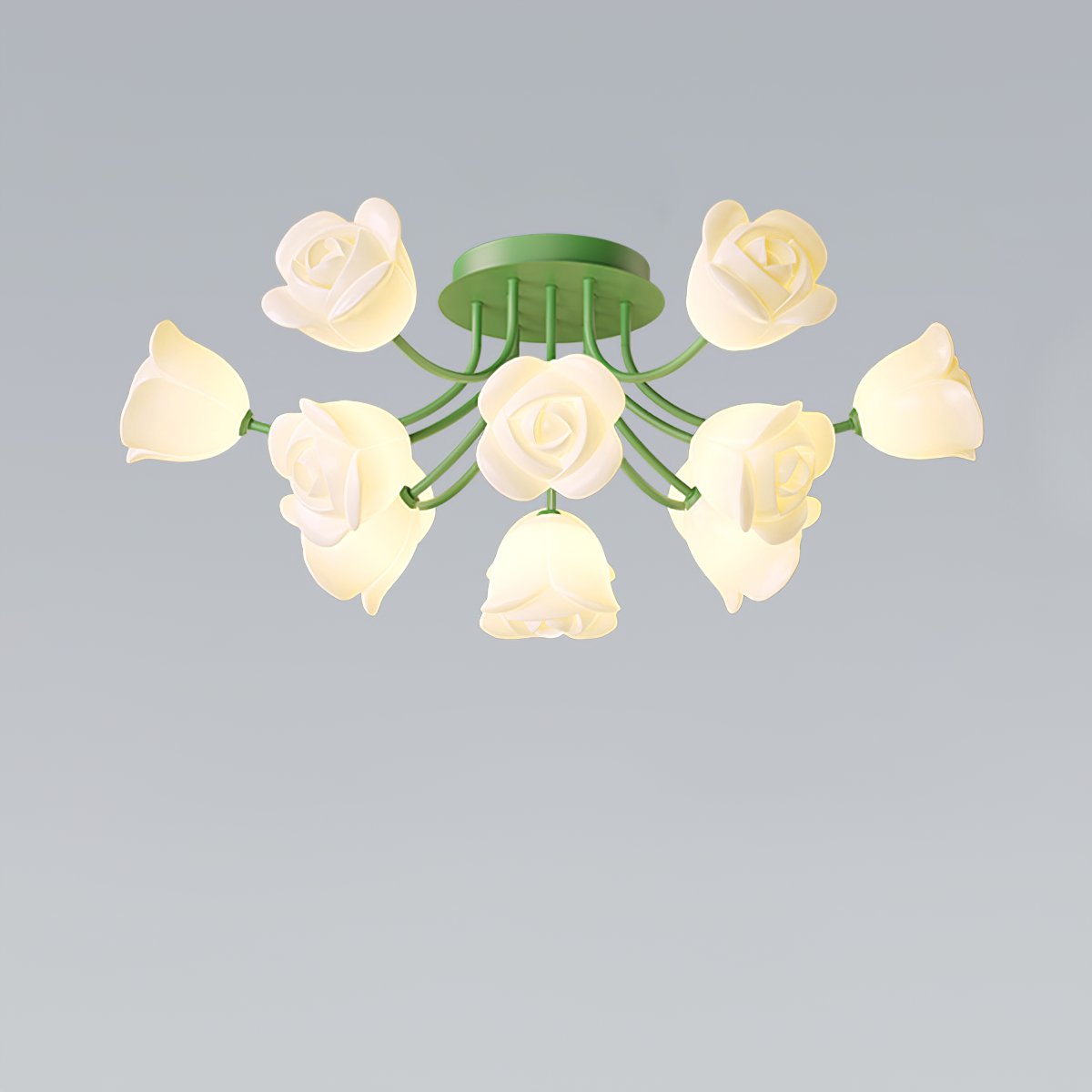 elegant-floral-rose-ceiling-light-fixture-for-romantic-bedroom-decor-white-and-green-finishes
