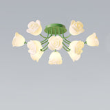 elegant-floral-rose-ceiling-light-fixture-for-romantic-bedroom-decor-white-and-green-finishes