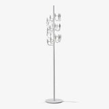 Modern Geometric Fruit Torchiere Floor Lamp with Polished Steel Structure Tall Standing Light