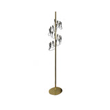 Modern Geometric Fruit Torchiere Floor Lamp with Polished Steel Structure Tall Standing Light