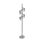 Modern Geometric Fruit Torchiere Floor Lamp with Polished Steel Structure Tall Standing Light