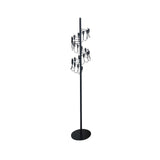 Modern Geometric Fruit Torchiere Floor Lamp with Polished Steel Structure Tall Standing Light