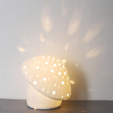 Modern Fungo White Ceramic Mushroom Table Lamp for Bedroom and Elegant Office Lighting Decor