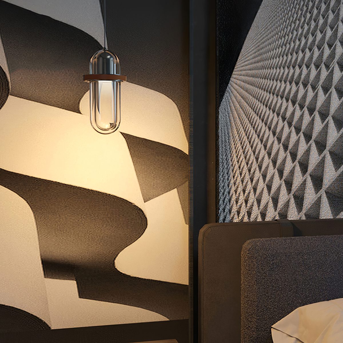 modern-abstract-led-pendant-light-with-glass-and-leather-details-for-living-room