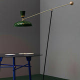 G1 Modern Brass Reading Floor Lamp with Dual Light Source and Adjustable Shade