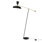 G1 Modern Brass Reading Floor Lamp with Dual Light Source and Adjustable Shade