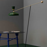 G1 Modern Brass Reading Floor Lamp with Dual Light Source and Adjustable Shade