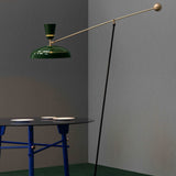 G1 Modern Brass Reading Floor Lamp with Dual Light Source and Adjustable Shade