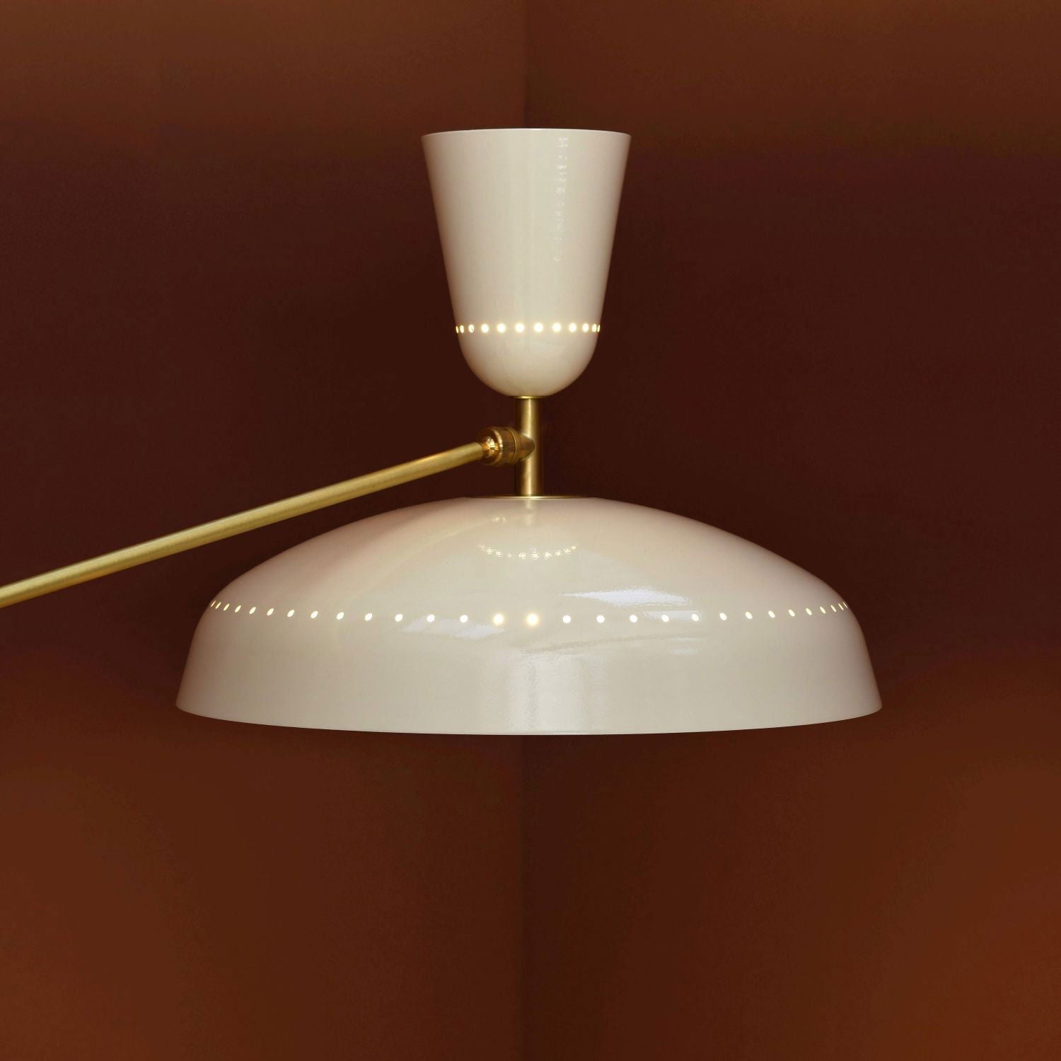 G1 Modern Brass Reading Floor Lamp with Dual Light Source and Adjustable Shade