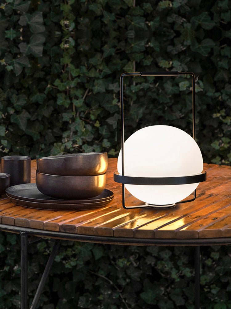 Modern Minimalist LED Table Lamp with Spherical Acrylic Diffuser for Bedside and Office