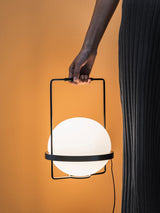 Modern Minimalist LED Table Lamp with Spherical Acrylic Diffuser for Bedside and Office