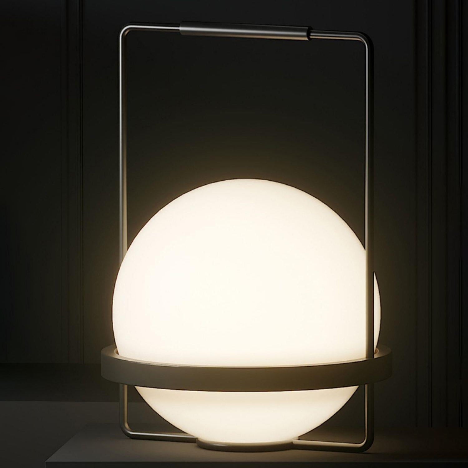 Modern Minimalist LED Table Lamp with Spherical Acrylic Diffuser for Bedside and Office
