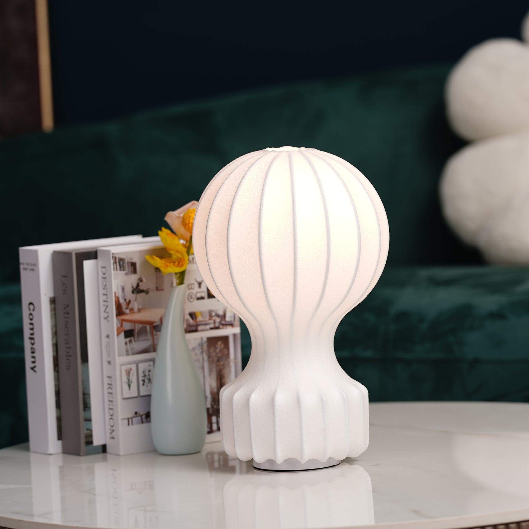 Modern Resin Cocoon Table Lamp Hot Air Balloon Style Soft Diffused Glow Bedside Lighting