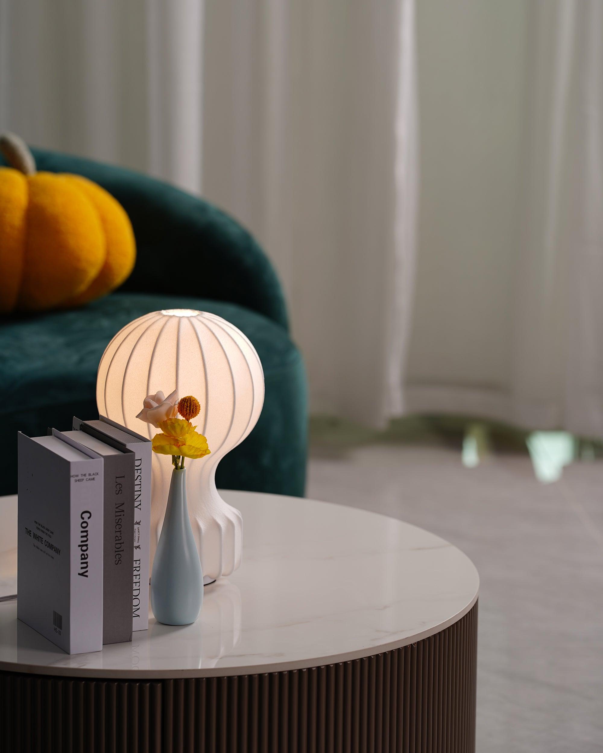 Modern Resin Cocoon Table Lamp Hot Air Balloon Style Soft Diffused Glow Bedside Lighting