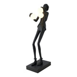 Modern Gentleman Sculpture Standing Floor Lamp with Glowing Glass Globes
