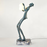 Modern Gentleman Sculpture Standing Floor Lamp with Glowing Glass Globes