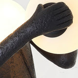 Modern Gentleman Sculpture Standing Floor Lamp with Glowing Glass Globes