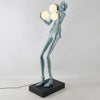 Modern Gentleman Sculpture Standing Floor Lamp with Glowing Glass Globes