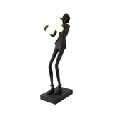 Modern Gentleman Sculpture Standing Floor Lamp with Glowing Glass Globes
