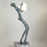 Modern Gentleman Sculpture Standing Floor Lamp with Glowing Glass Globes