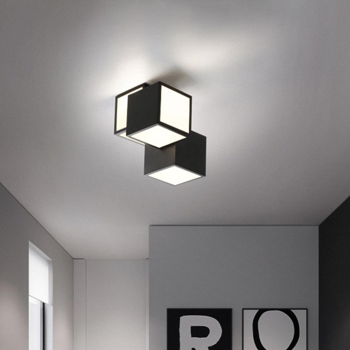 Contemporary Geometric LED Flush Mount Ceiling Lamp for Modern Living Room and Bedroom