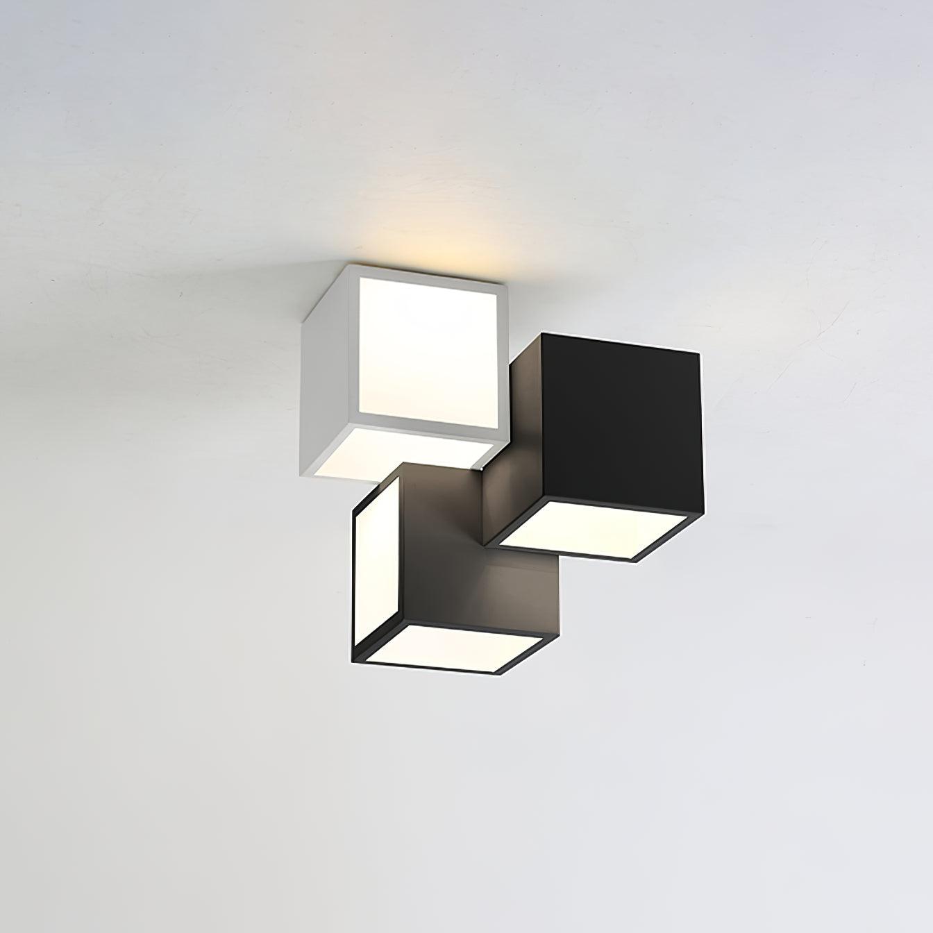 Contemporary Geometric LED Flush Mount Ceiling Lamp for Modern Living Room and Bedroom