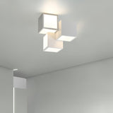 Contemporary Geometric LED Flush Mount Ceiling Lamp for Modern Living Room and Bedroom