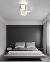 Contemporary Geometric LED Flush Mount Ceiling Lamp for Modern Living Room and Bedroom