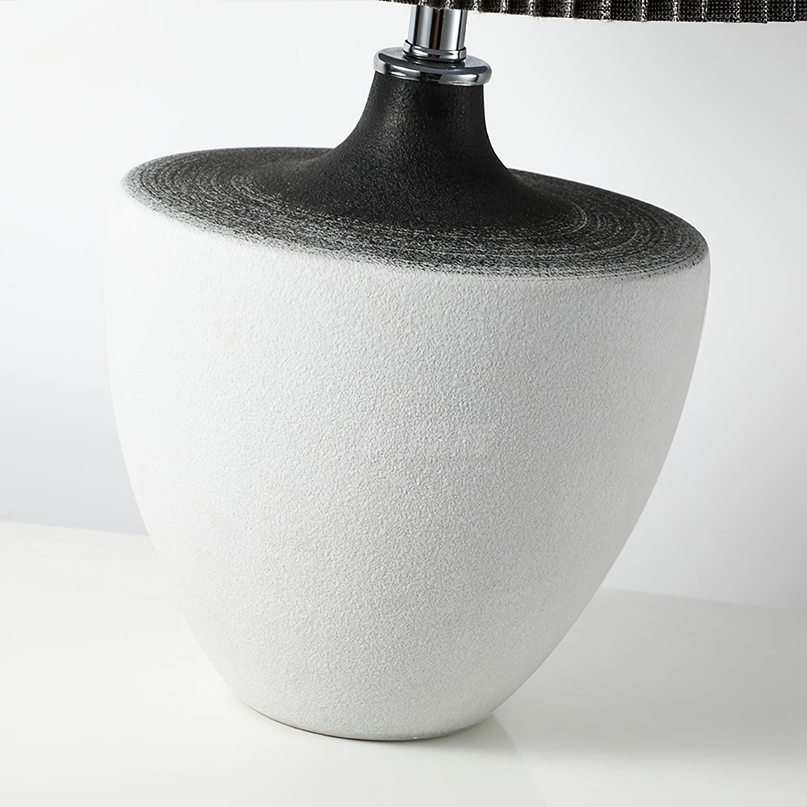 Modern Ceramic Ghassan Table Lamp with Grey Fabric Shade for Bedroom and Living Room