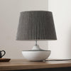 Modern Ceramic Ghassan Table Lamp with Grey Fabric Shade for Bedroom and Living Room