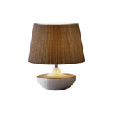 Modern Ceramic Ghassan Table Lamp with Grey Fabric Shade for Bedroom and Living Room