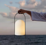 Modern Ghost Accent Table Lamp with Milk White Glass Dome and Portable Arched Metal Stand