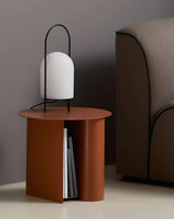 Modern Ghost Accent Table Lamp with Milk White Glass Dome and Portable Arched Metal Stand
