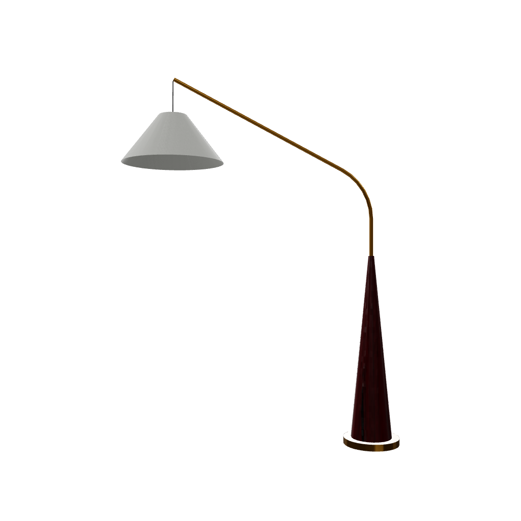 Modern Arching Floor Lamp with Wood Grain Finish and Golden Accents for Contemporary Living Rooms