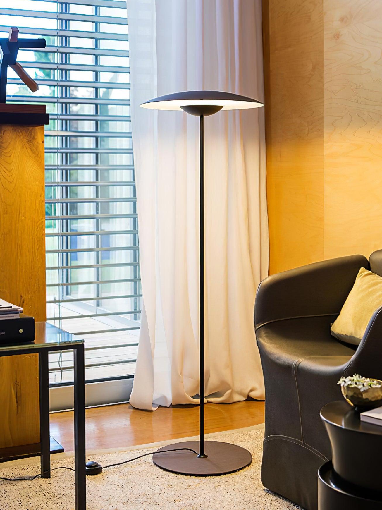 Modern Adjustable LED Floor Lamp with Directional Suspension and Aluminum Frame