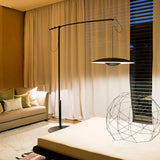 Modern Adjustable LED Floor Lamp with Directional Suspension and Aluminum Frame