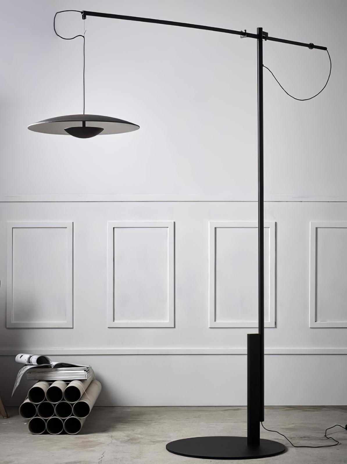 Modern Adjustable LED Floor Lamp with Directional Suspension and Aluminum Frame