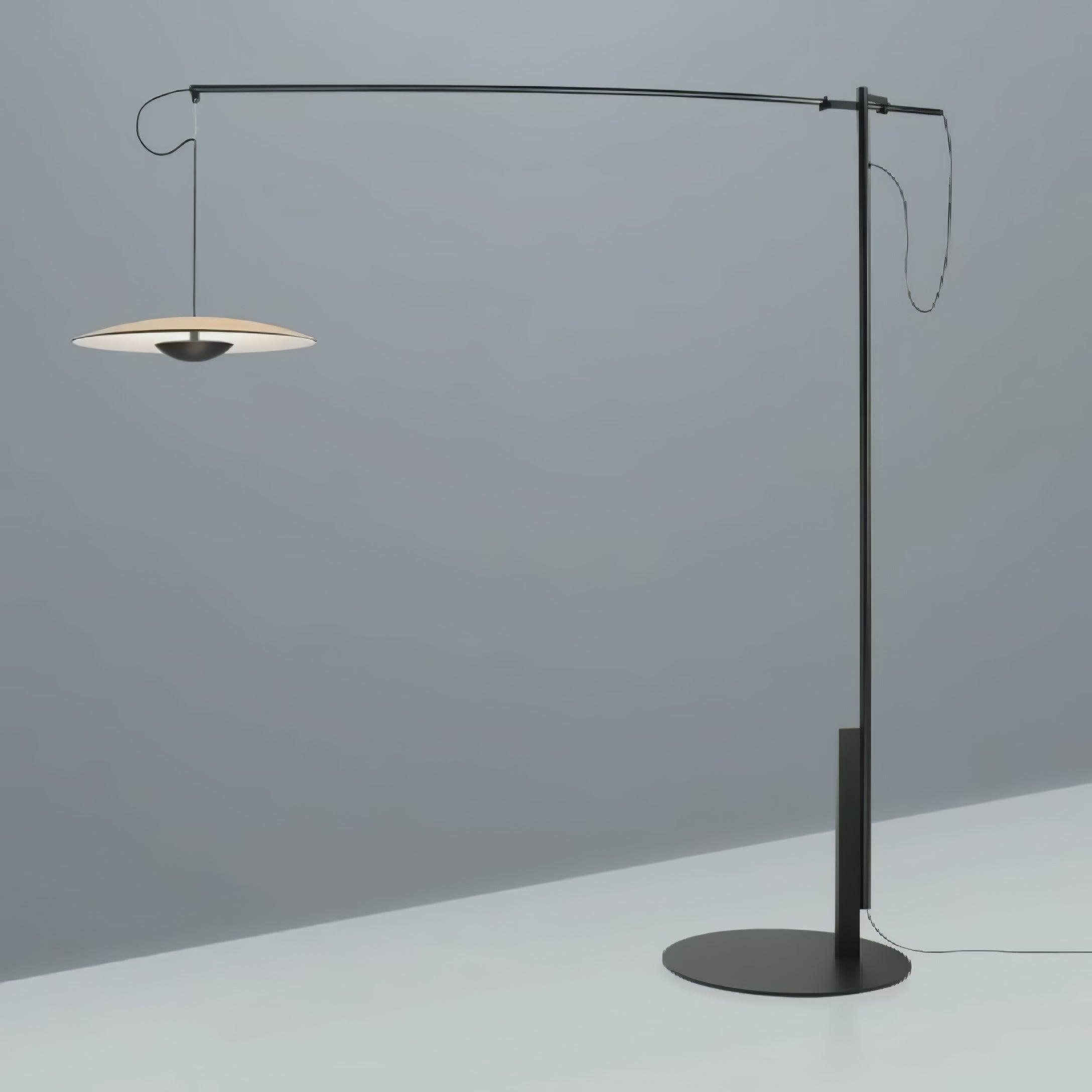 Modern Adjustable LED Floor Lamp with Directional Suspension and Aluminum Frame