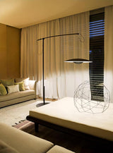 Modern Adjustable LED Floor Lamp with Directional Suspension and Aluminum Frame