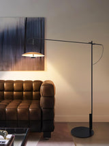 Modern Adjustable LED Floor Lamp with Directional Suspension and Aluminum Frame